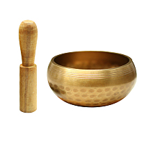 Tibetan Brass Singing Bowl & Wood Striker Set RELI-PW0004-01A