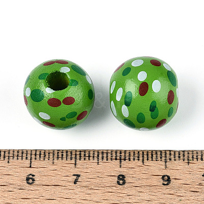 Spray Painted Schima Wood Beads WOOD-T032-36E-1