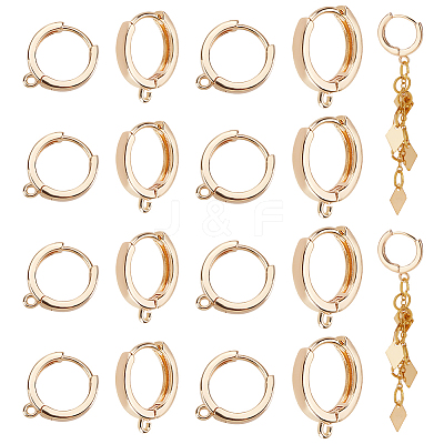 20Pcs 2 Style Brass Hoop Earring Findings KK-AR0003-24-1