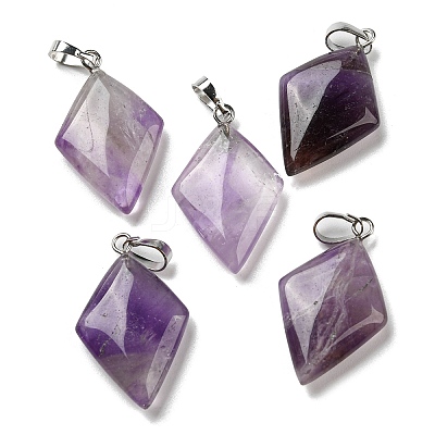 Natural Amethyst Pendants G-C066-03E-1