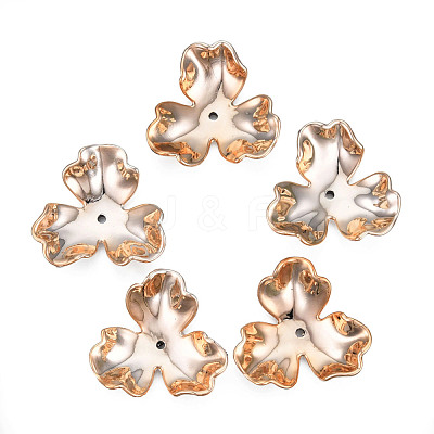 3-Petal Electroplate Opaque Acrylic Bead Caps SACR-T132-02-1
