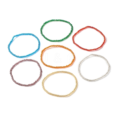Bling Glass Seed Beads Anklets Set AJEW-AN00461-1