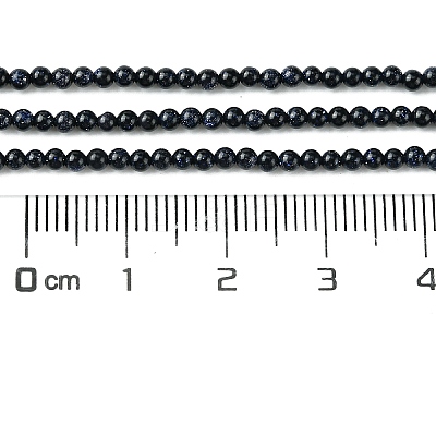 Synthetic Blue Goldstone Beads Strands G-N0200-01D-3mm-1