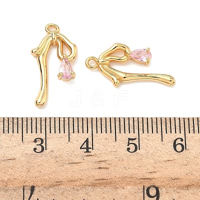 Brass Micro Pave Cubic Zirconia Pendants KK-A281-11G-02-1