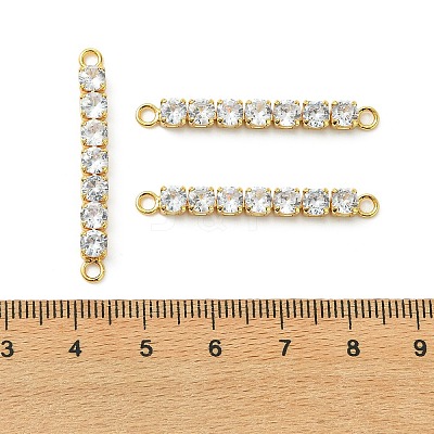 SHEGRACE Brass Pave Clear Cubic Zirconia Connector Charms XGRQ3P551-643G-1