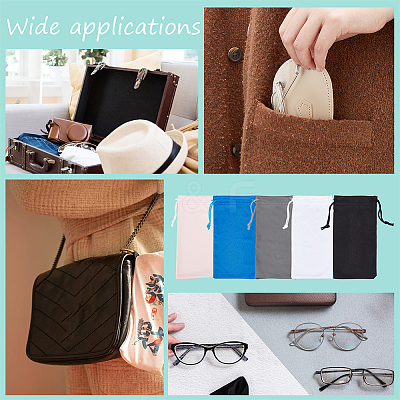 20Pcs 5 Colors Microfiber Eyeglasses Pocket Pouches AJEW-NB0005-56-1