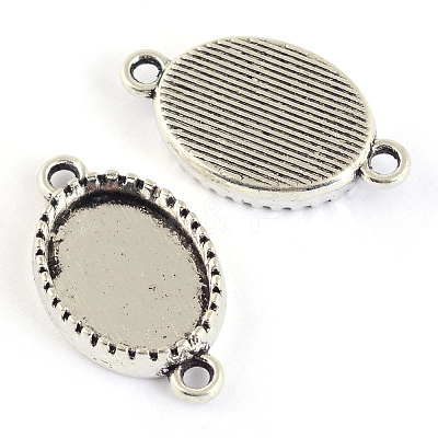 Tibetan Style Alloy Link Cabochon Settings X-TIBEP-S301-05AS-LF-1
