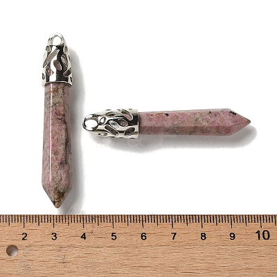 Natural Rhodonite Pointed Big Pendants G-Z055-01P-20-1