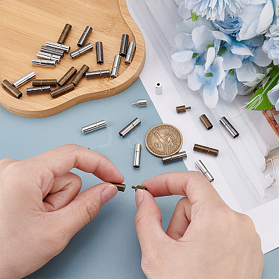 30Pcs 3 Colors Brass Bayonet Clasps KK-OC0001-60B-1