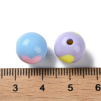 Two Tone Opaque Acrylic Beads SACR-I005-07B-1