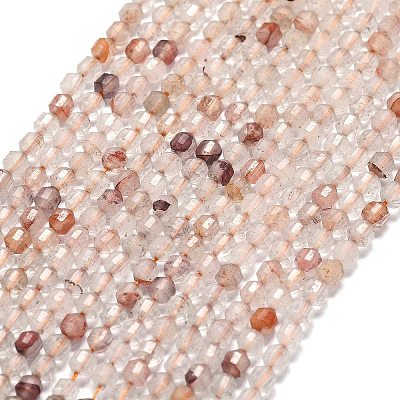 Natural Red Hematoid Quartz/Ferruginous Quartz Beads Strands G-A260-A31-01-1