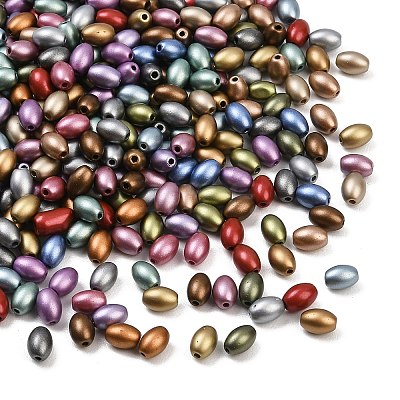 Electroplate Matte Glass Beads EGLA-K064-01-1
