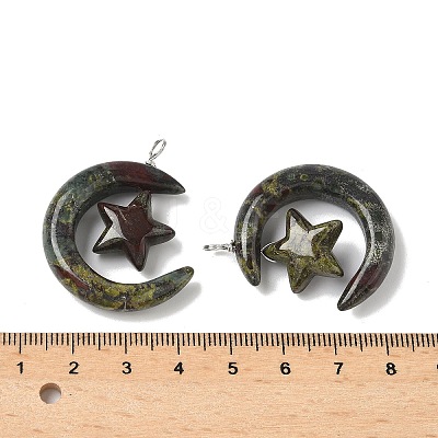 Natural Dragon Blood Jasper Pendants G-Z086-01P-17-1