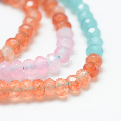 Natural White Jade Bead Strands G-R343-2x4-34-1