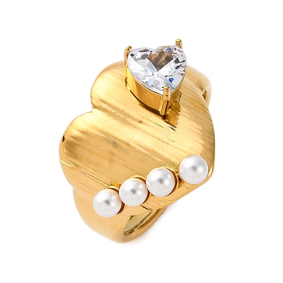 304 Stainless Steel Adjustable Cuff Rings for Women LS-RJEW-B126-03G-1