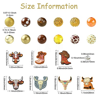 80Pcs DIY Cowboy Theme Findings Beads Kits DIY-CJ0002-48-1