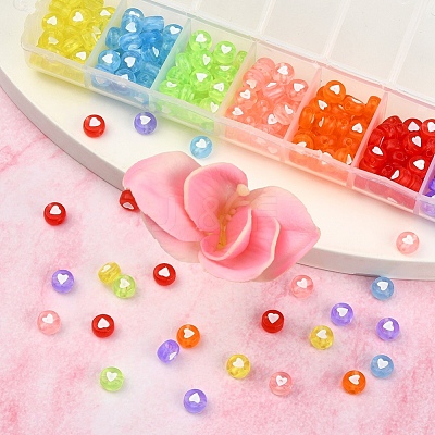 245~266Pcs 7 Colors Transparent Acrylic Beads TACR-YW0001-57-1