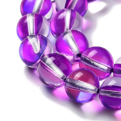 Synthetic Moonstone Beads Strands G-P528-J02-24-1