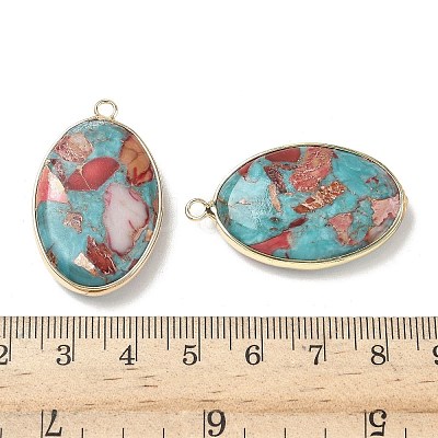 Dyed Synthetic Imperial Jasper Pendants G-D337-03G-G-1