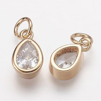 Brass Micro Pave Grade AAA Cubic Zirconia Charms ZIRC-K059-03-NR-1