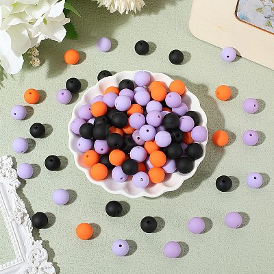 Rubberized Style Imitated Silicone Acrylic Beads MACR-PA0001-06B-04-1