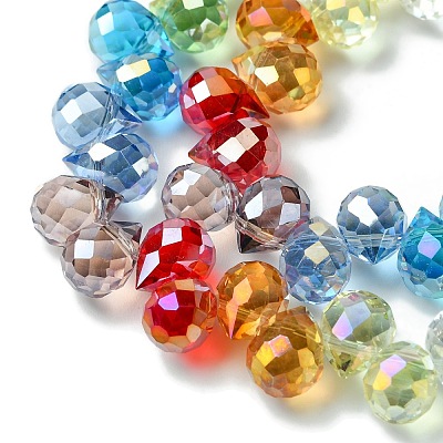 Transparent Electroplate Glass Beads Strands GLAA-K064-07A-1
