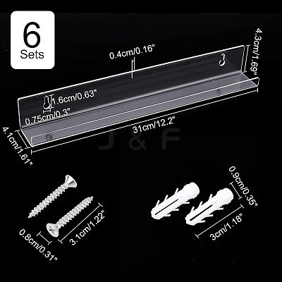 U-Shaped Acrylic Wall-mounted Display Stands ODIS-WH0038-01-1