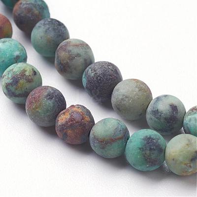 Natural African Turquoise(Jasper) Bead Strands G-G957-25-4mm-1
