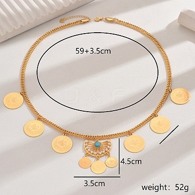 Iron Double Layer Chain Pendant Necklace for Women NW2359-1-1