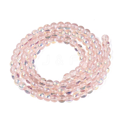 Electroplate Transparent Glass Beads Strands EGLA-Q132-4MM-A01-1