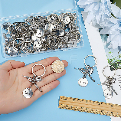 30Pcs Cheerleading Series Alloy Pendant Keychains KEYC-PH01630-1