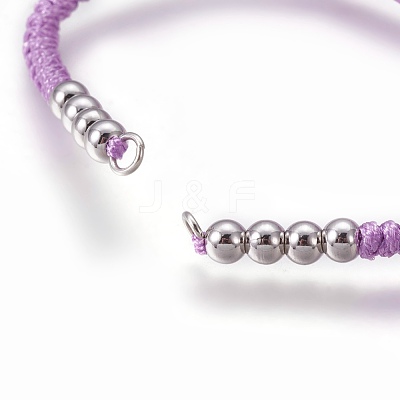 Nylon Cord Braided Bead Bracelets Making BJEW-F360-FP10-1