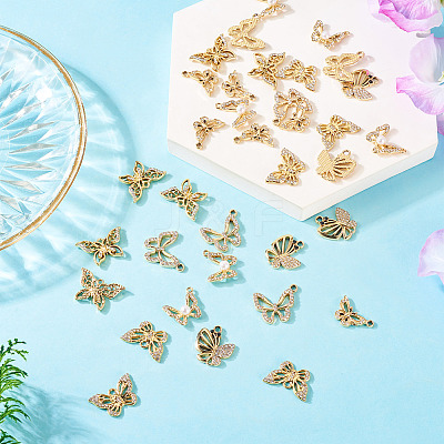 36Pcs 6 Styles UV Plating Alloy Pendants FIND-TA0007-88-1