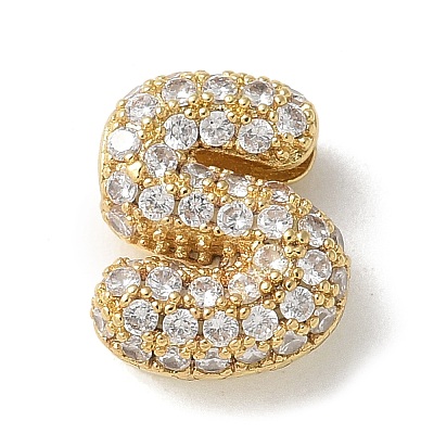 Brass Micro Pave Cubic Zirconia Beads KK-P290-61G-S-1