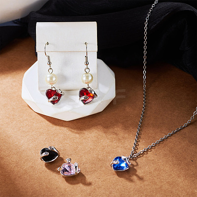 18Pcs 6 Colors Alloy Glass Charms FIND-TA0009-91P-1
