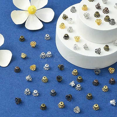 600PCS 6Colors Iron Bead Caps IFIN-YW0003-05-1