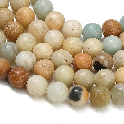 Natural Flower Amazonite Beads Strands GG-CBA6382-A04-8mm-01-1