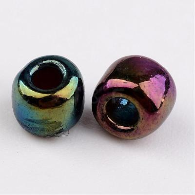 6/0 Electroplated Iris Round Glass Seed Beads X-SEED-A009-4mm-603-1
