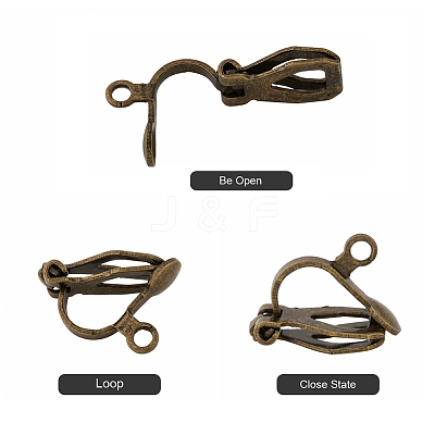 Brass Clip-on Earring Findings X-EC109-NFAB-1
