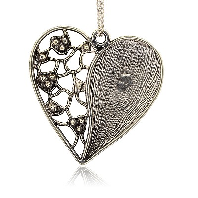 Antique Silver Alloy Crystal Rhinestone Enamel Pendants ENAM-J154-04AS-1