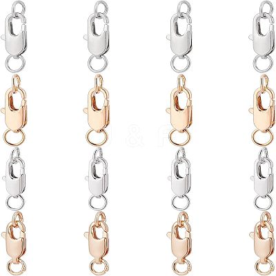 16Pcs 4 styles Brass Lobster Claw Clasps FIND-NB0002-65-1