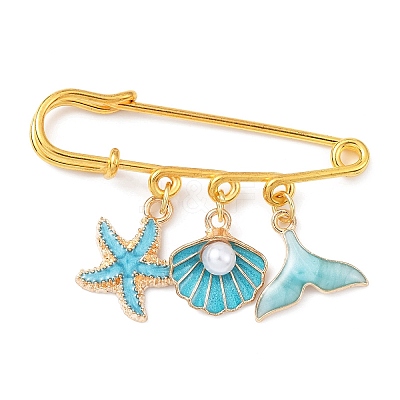 Marine Theme Pendant Alloy Enamel Brooches JEWB-BR00143-1