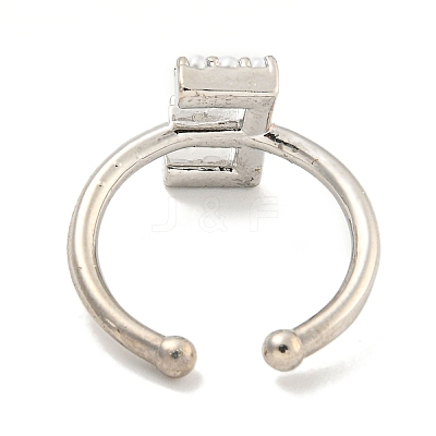 Rack Plating Brass Open Cuff Rings for Women RJEW-F162-01P-E-1