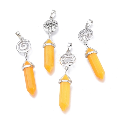 Dyed Natural Jade Pointed Big Pendants G-D0021-01P-21-1