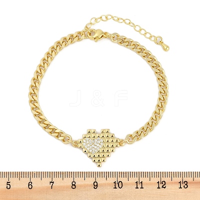 Brass Micro Pave Cubic Zirconia Link Bracelets BJEW-M050-06G-03-1