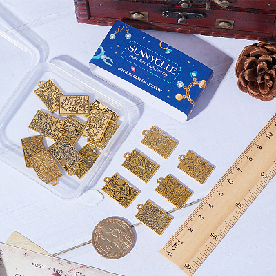 36Pcs 6 Style Rack Plating Alloy Pendants FIND-SC0005-74-1