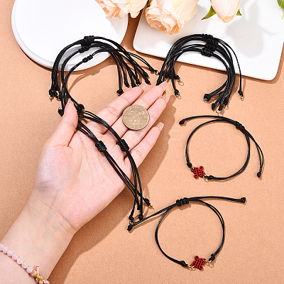 20Pcs Black Waxed Polyester Cord Braided Bracelet Making AJEW-YW00002-01-1