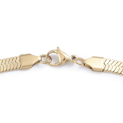 Unisex 304 Stainless Steel Herringbone Chains Necklaces LS-NJEW-L173-011-G-1