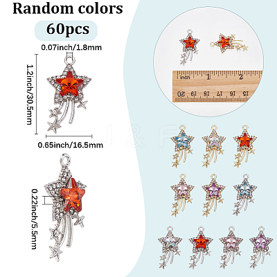 60Pcs 2 Colors Rack Plating Alloy Acrylic Pendants FIND-SC0023-33-1