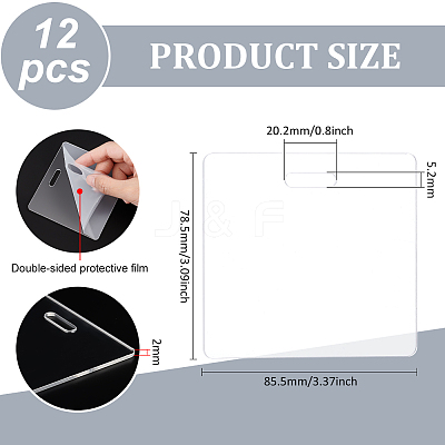 Transparent Acrylic Badge Buddy Blanks LS-TACR-WH0022-06B-1